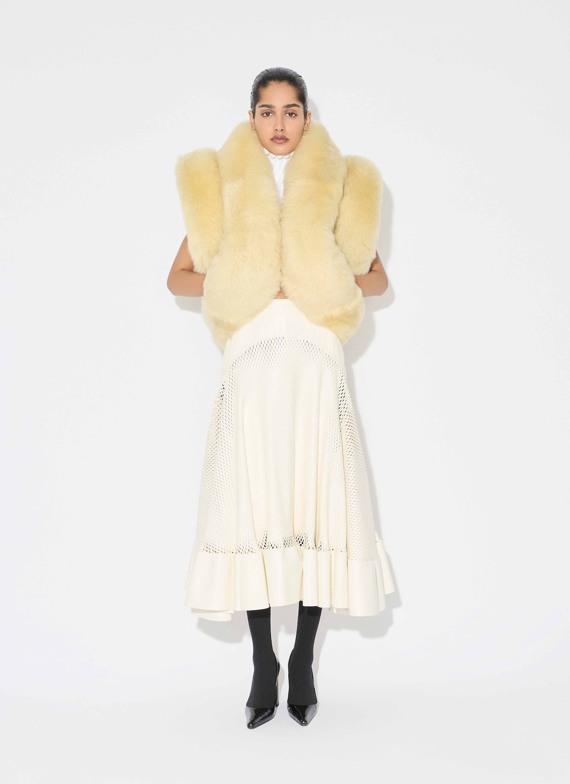 LAMBSKIN LEATHER FLARE SKIRT ALAÏA  LAMBSKIN LEATHER FLARE SKIRT